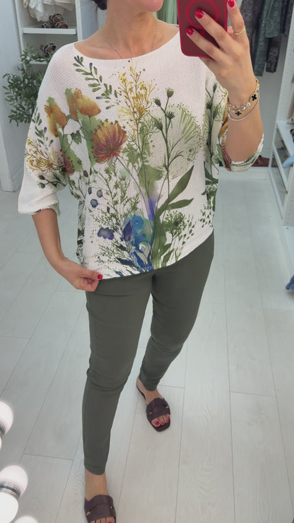 Karis Floral Print Batwing Top