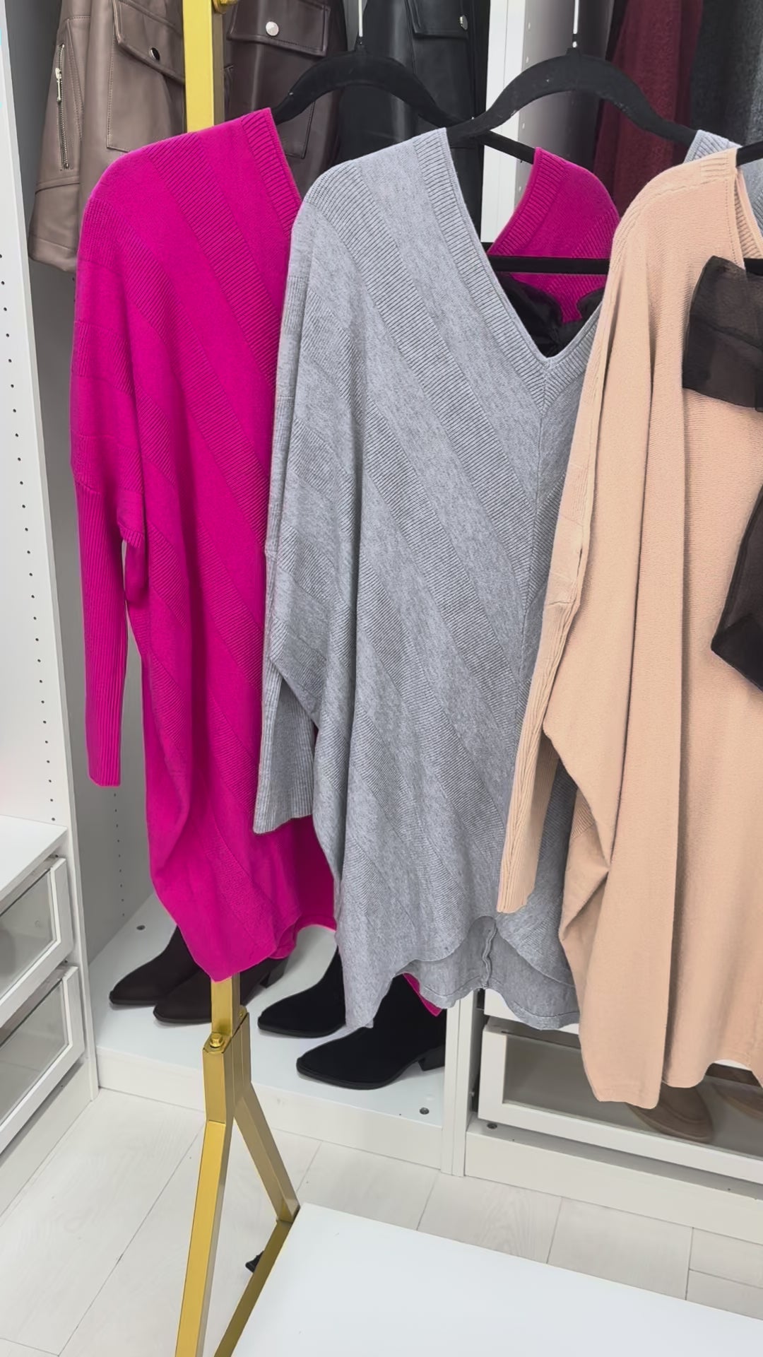 Reeva Plain Asymmetric Bow Back Jumper