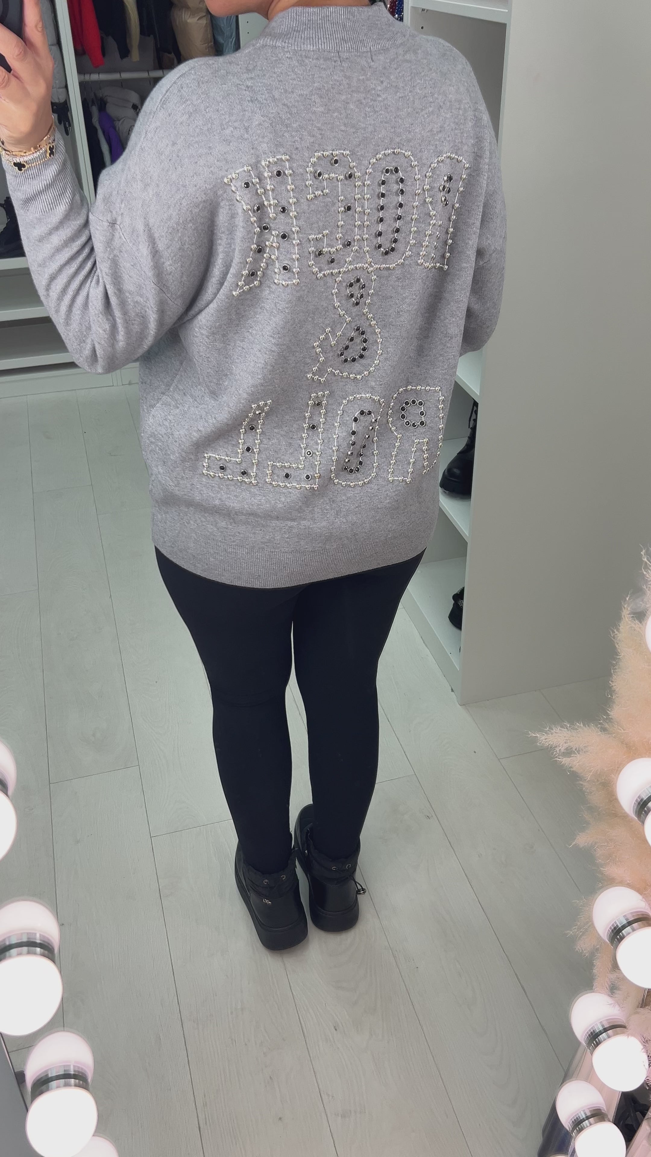 Load video: Bestie "ROCK &amp; ROLL" Jumper