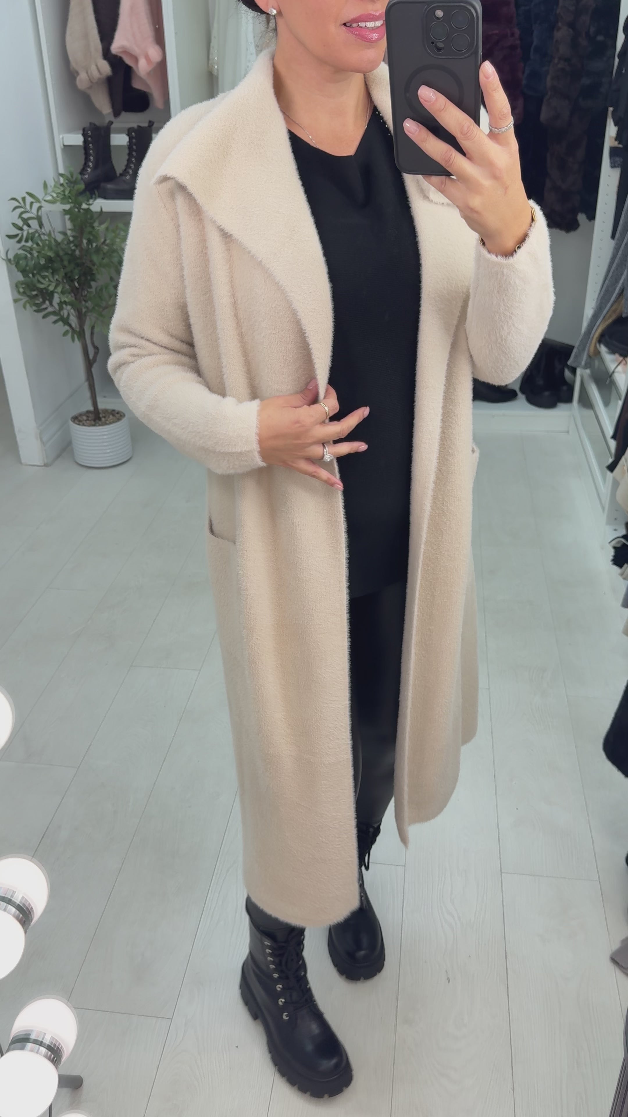 Jemina Plain Super Soft Waterfall Longline Cardigan