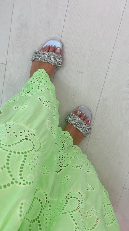 Prescott Diamante Plait Sliders