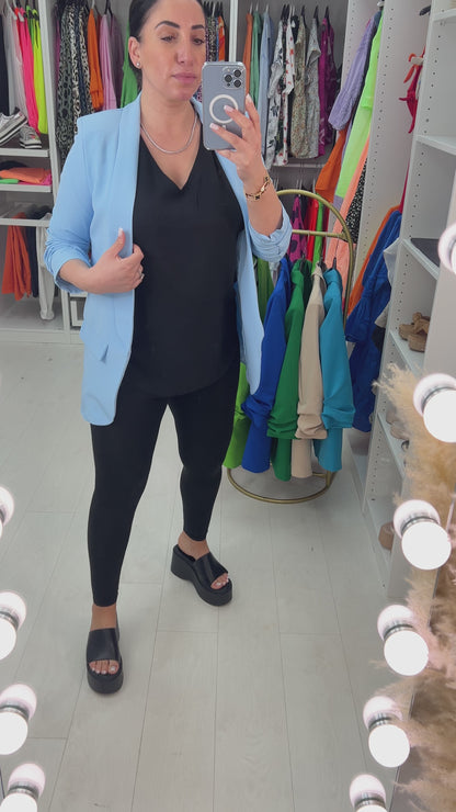 Chiquita Ruched 3/4 Sleeve Blazer