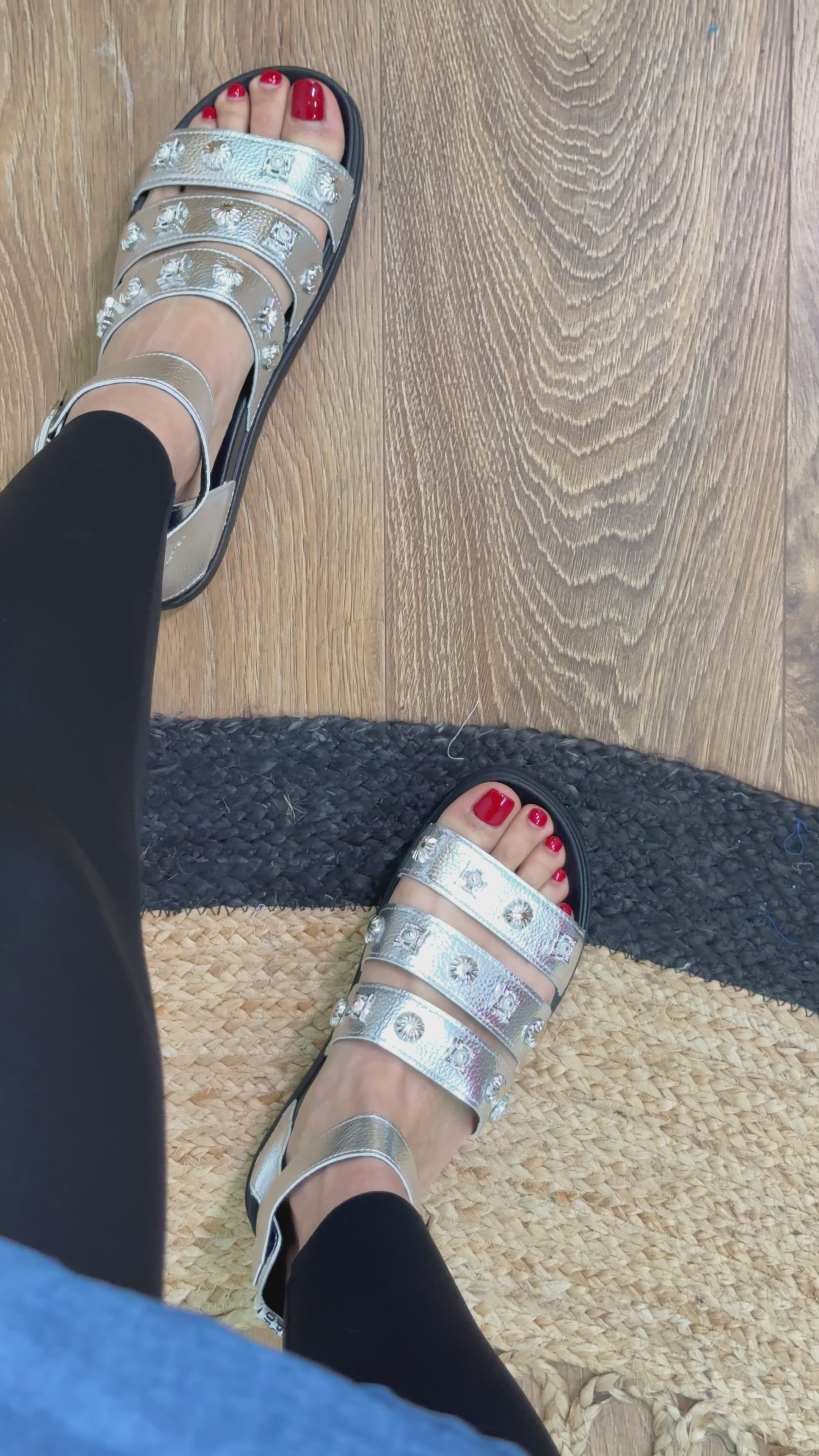 Jagger Triple Strap Pendant Sandals