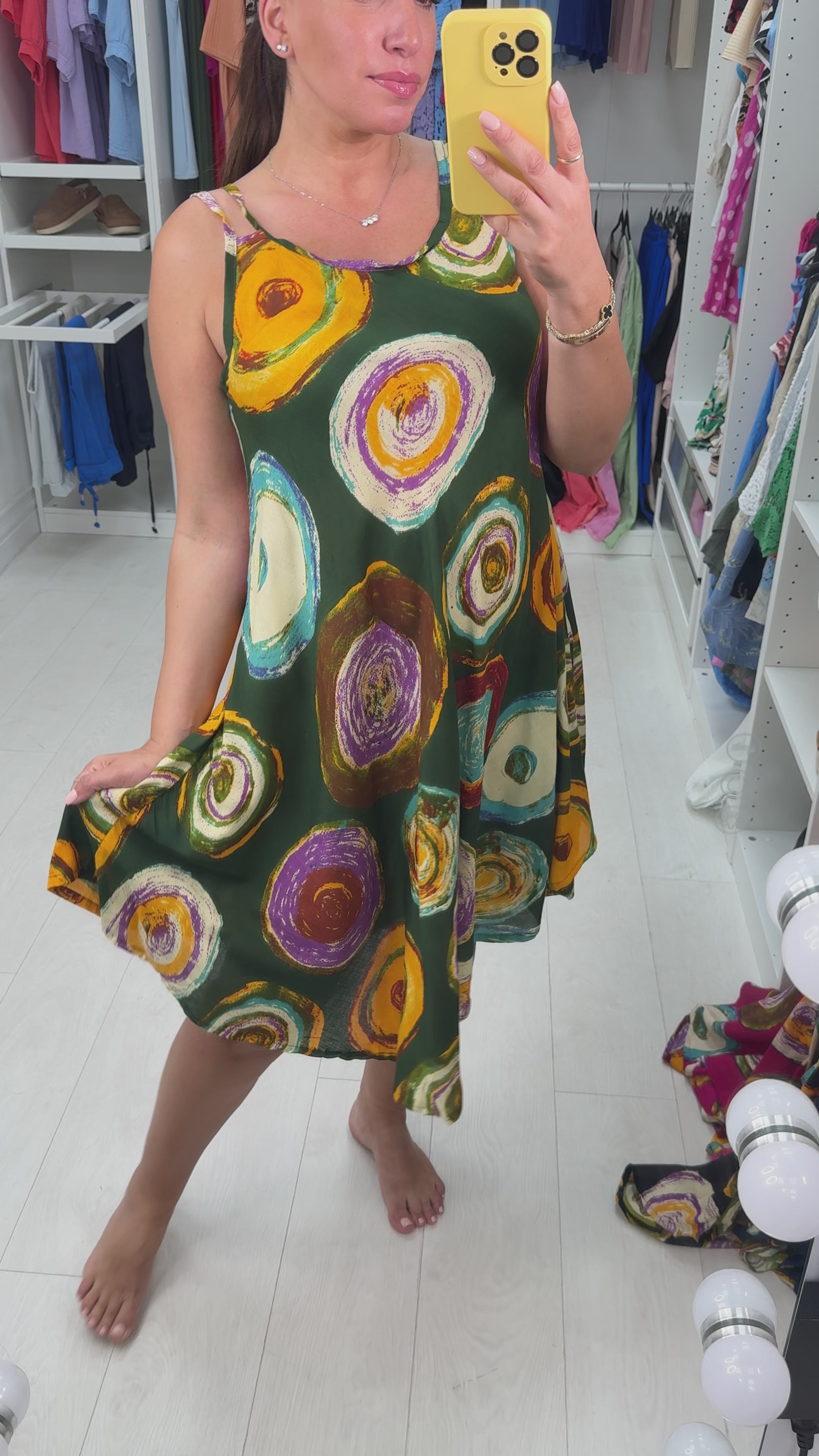 Benedita Abstract Circle Print Midi Dress