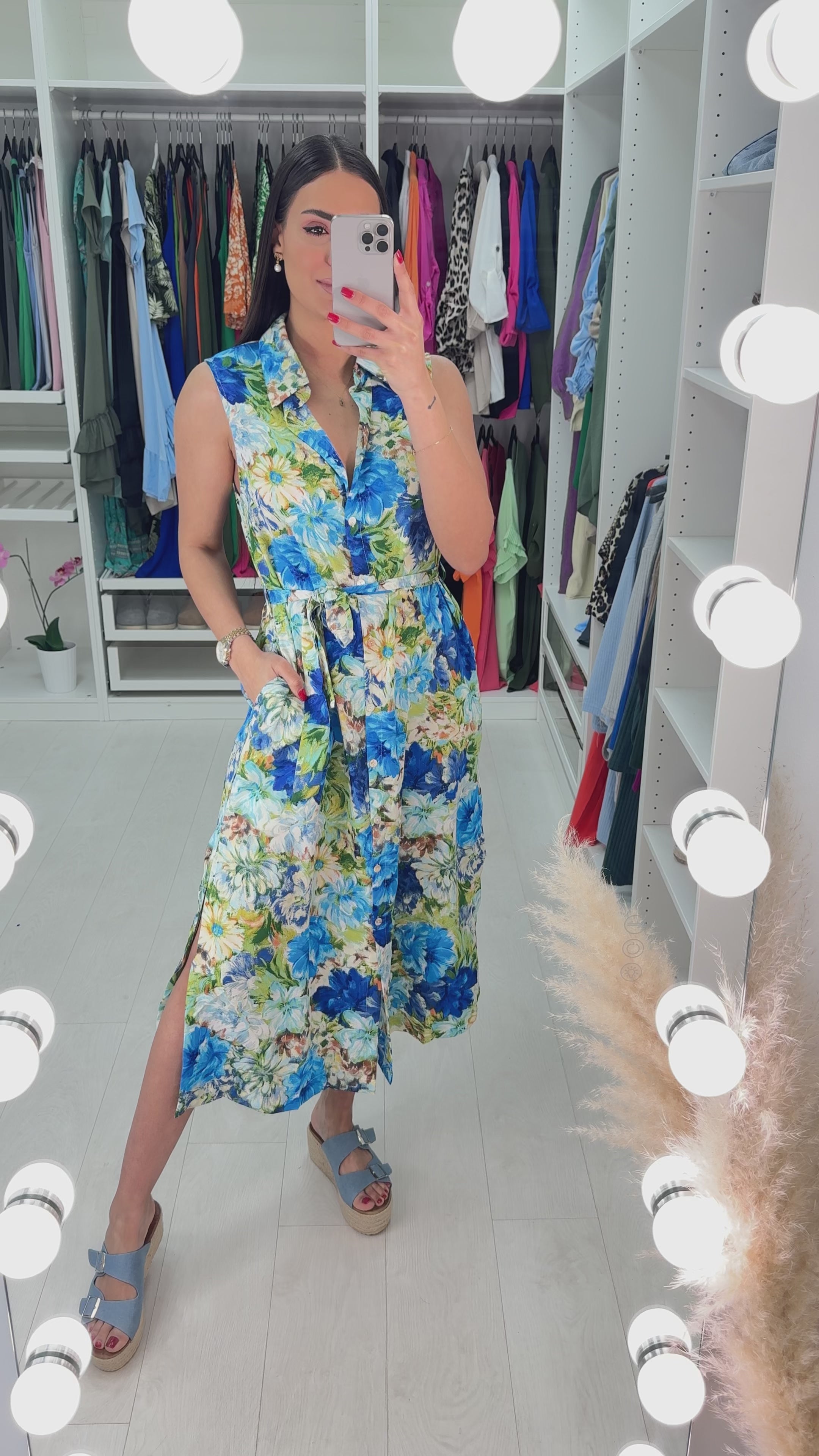 Parmis Sleeveless Smock Midi Dress