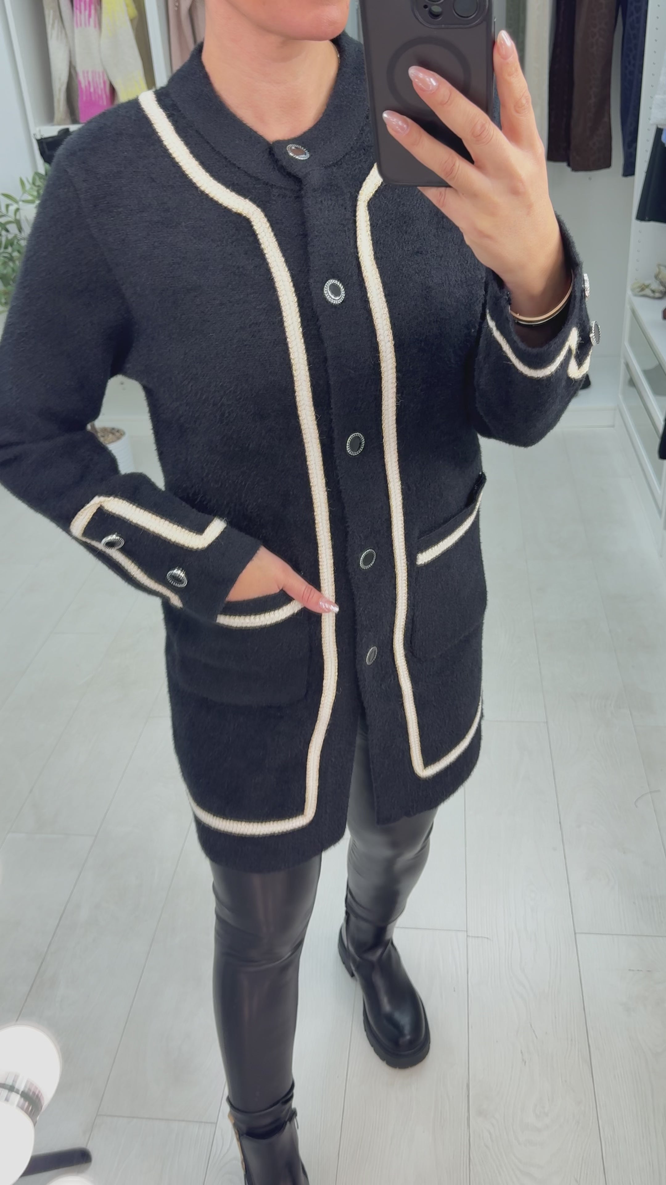 Load video: Federica Super Soft Detailed Hem Cardi Jacket