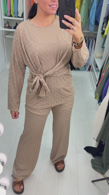 Lindie Textured Tie Front Co-Ord Set
