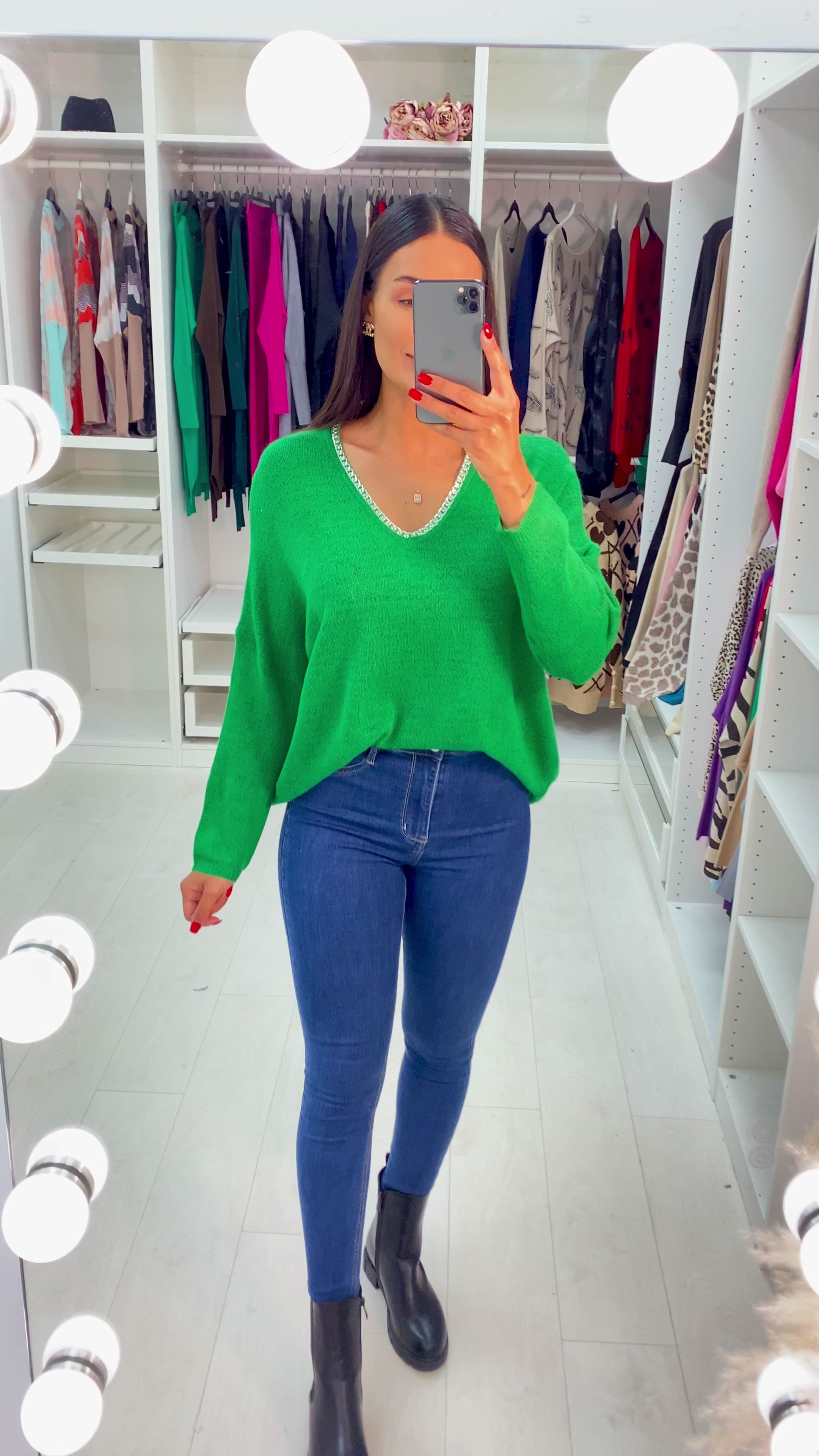 Mabel Chain Neckline Soft Knit Jumper