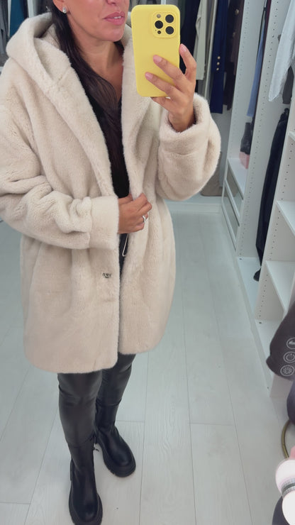 Jovina Faux Fur Hooded Coat