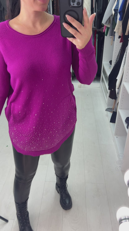 Aisha Diamante Scatter Longline Jumper