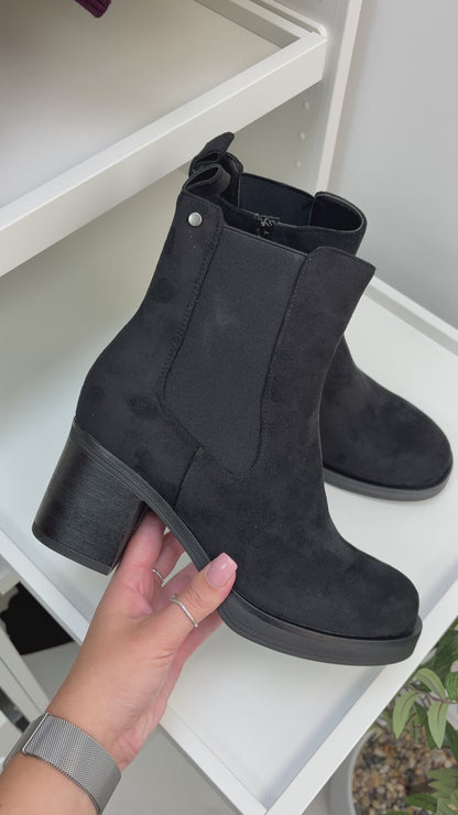 Kally Faux Suede Heeled Chelsea Boots