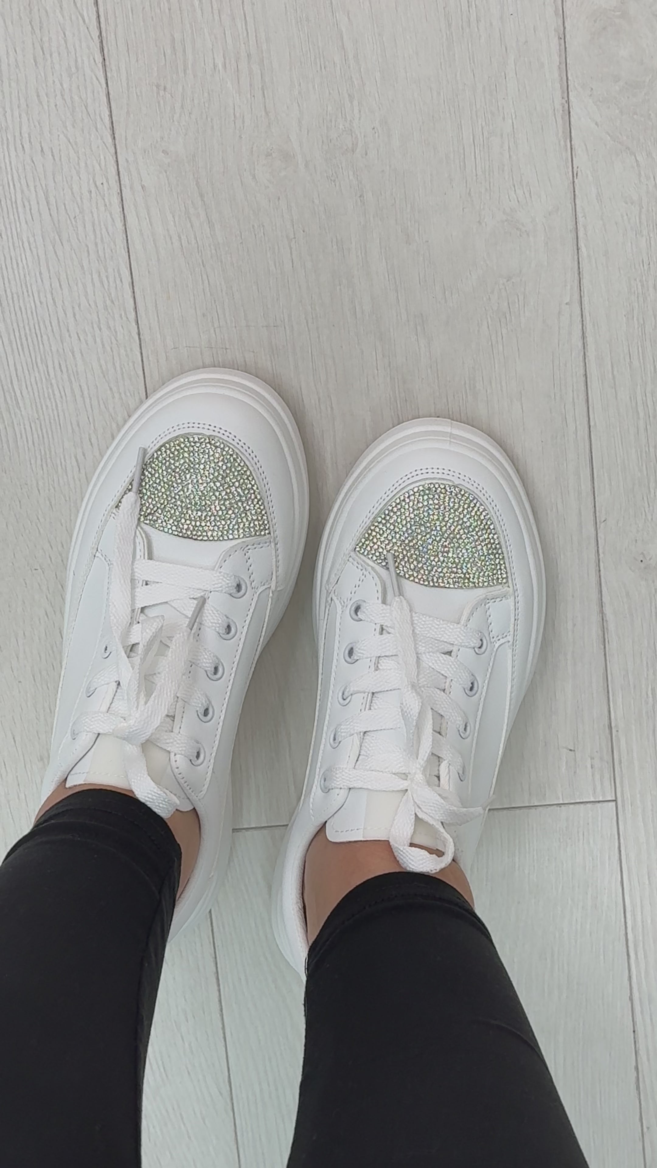 Sage Diamante Detail Platform Trainers