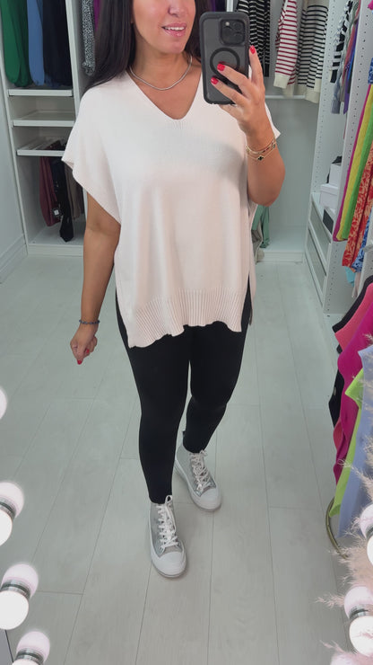 Kimberly Side Button Poncho Jumper