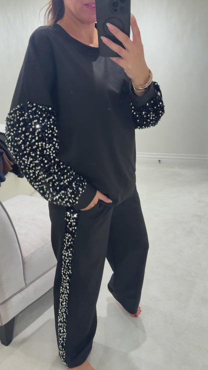 Tarin Sequin Detail Loungewear Set