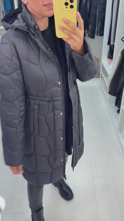 Alexis Quilted Toggle Waist Longline Coat