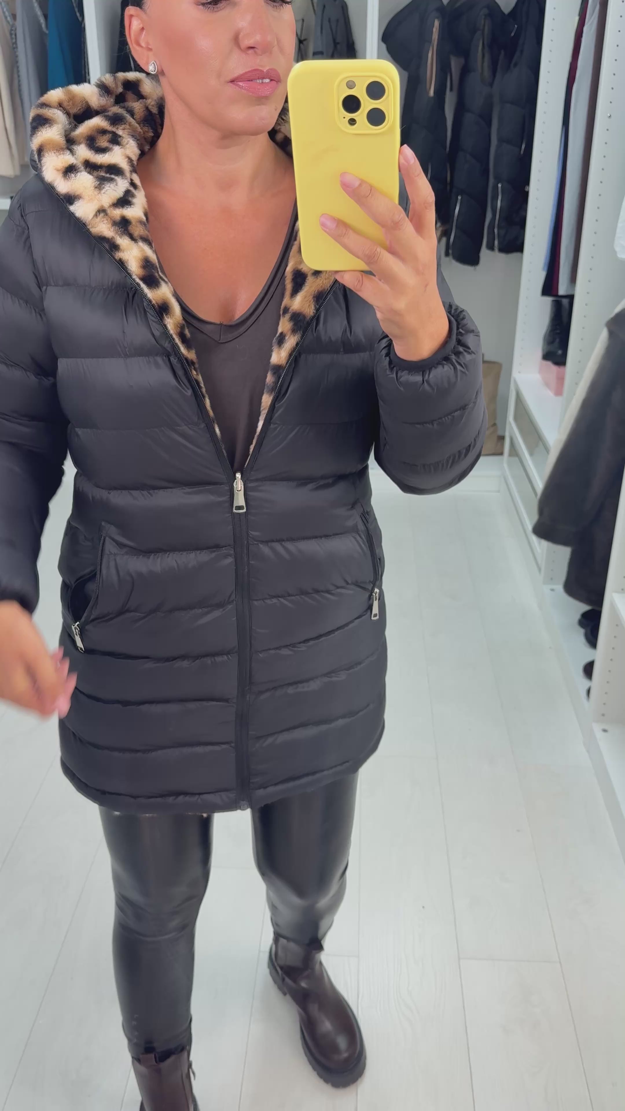 Robertina Reversible Leopard Print Coat