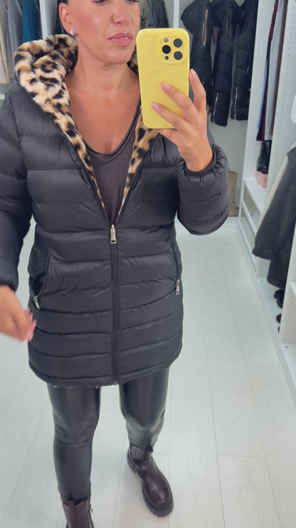 Robertina Reversible Leopard Print Coat