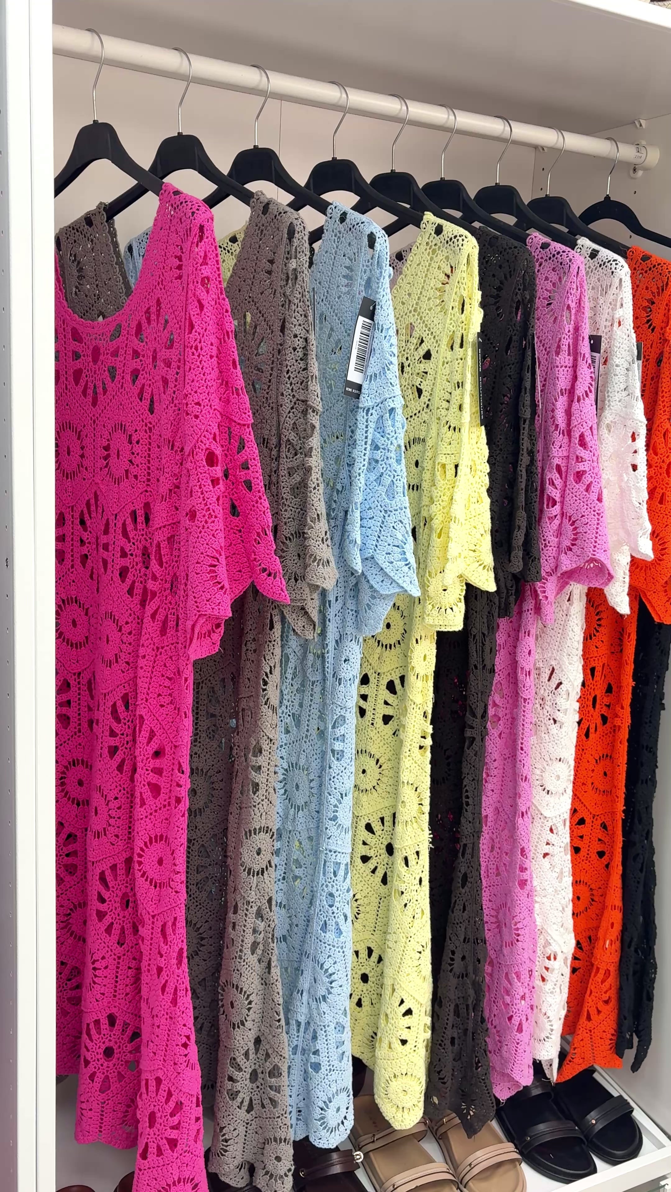 Load video: Noelia 3/4 Sleeve Crochet Midi Dress