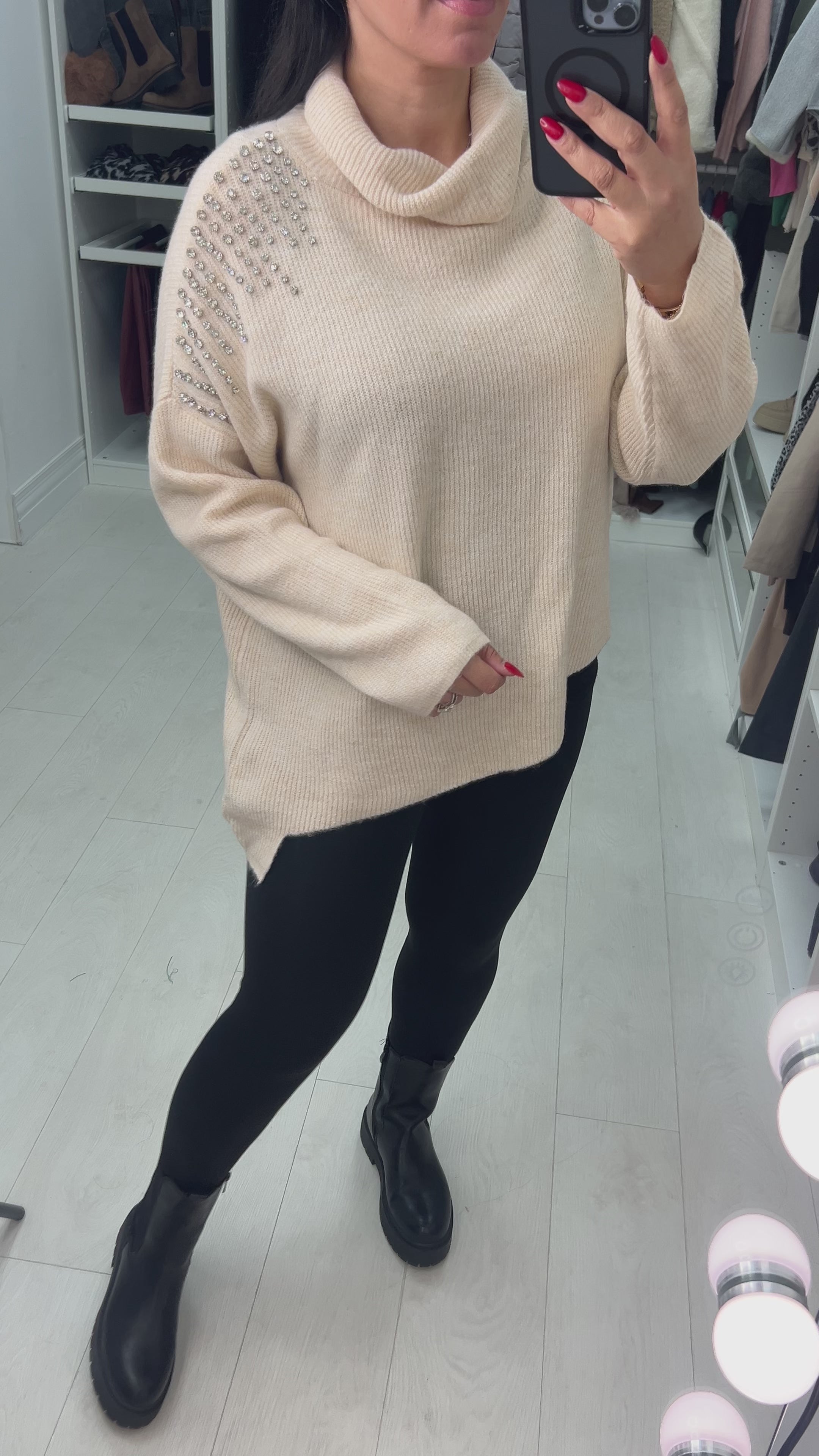 Xena Roll Neck Diamante Jumper