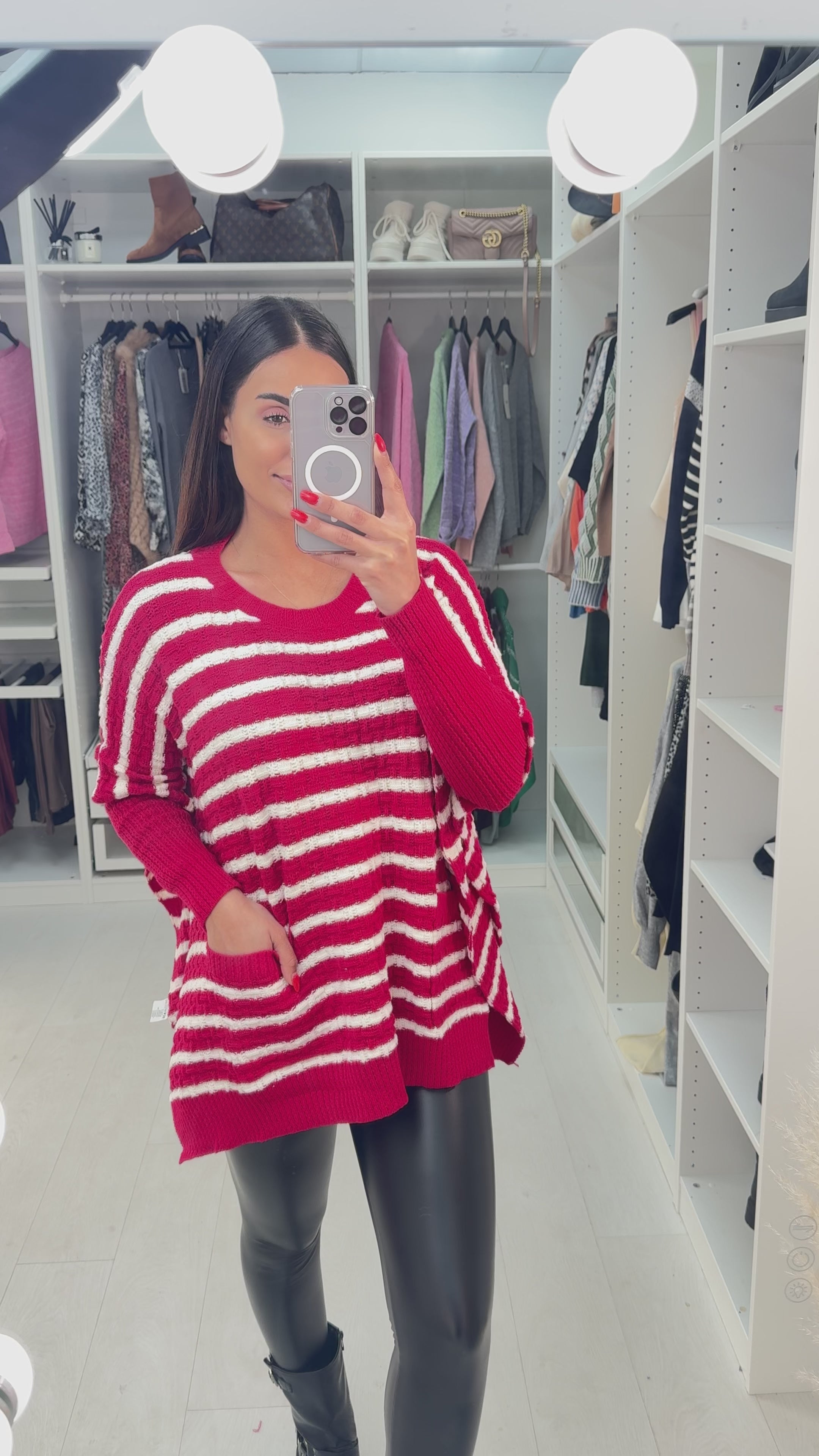 Faye Stripe Poncho Knit Jumper