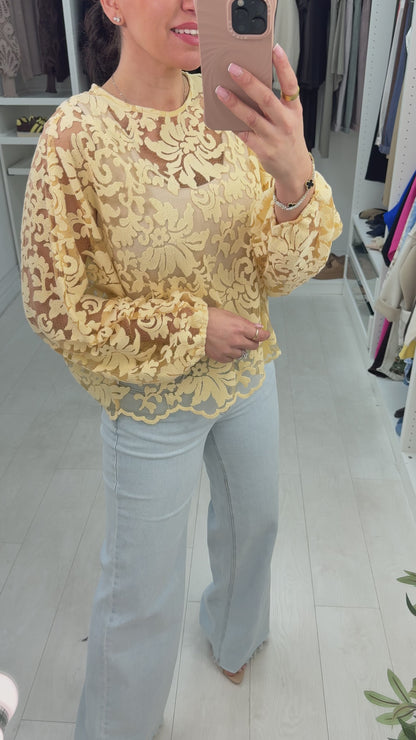 Shoana Mesh Batwing Sleeve Top