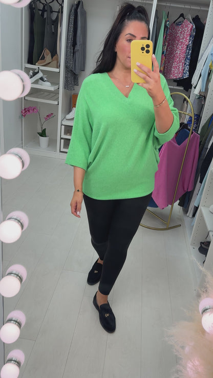 Fidan V Neck Rib Knit Jumper