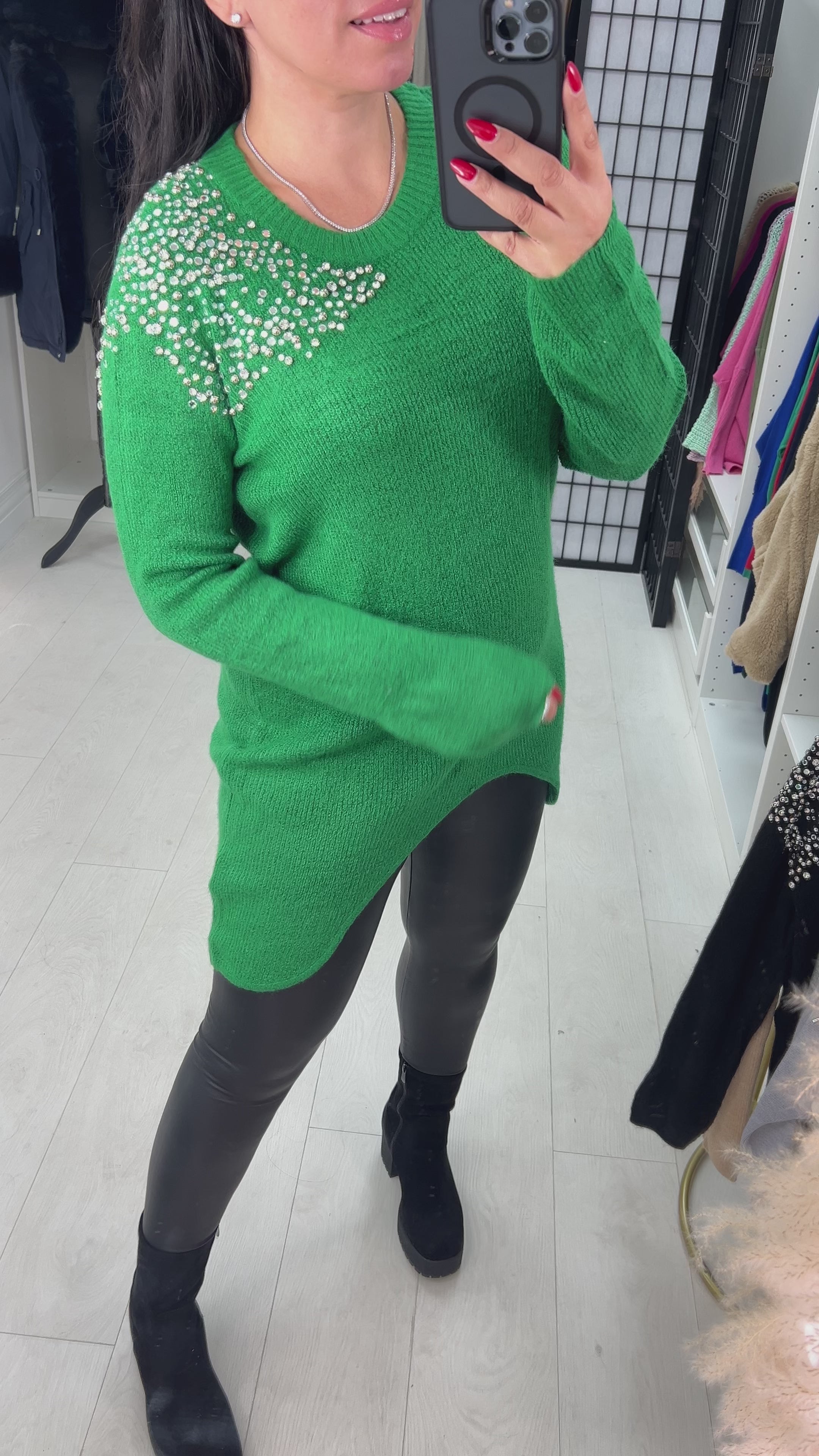 Alita Silver Star Gem Sparkle Shoulder Jumper