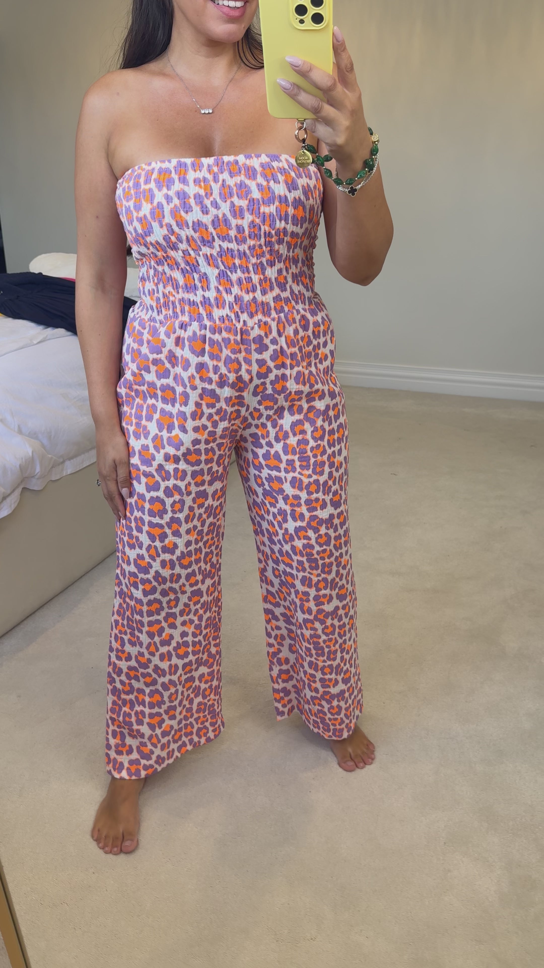 Load video: Sanna Neon Leopard Print Jumpsuit
