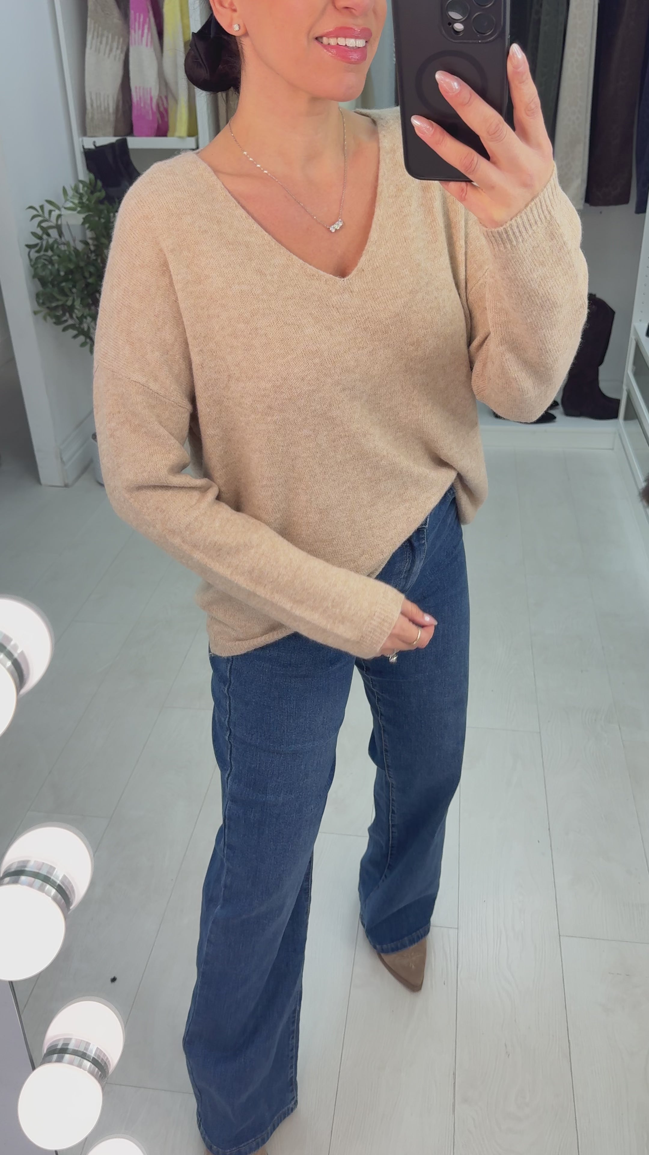 Renata Plain Super Soft V Neck Jumper
