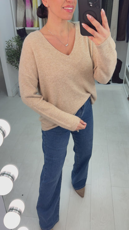 Renata Plain Super Soft V Neck Jumper