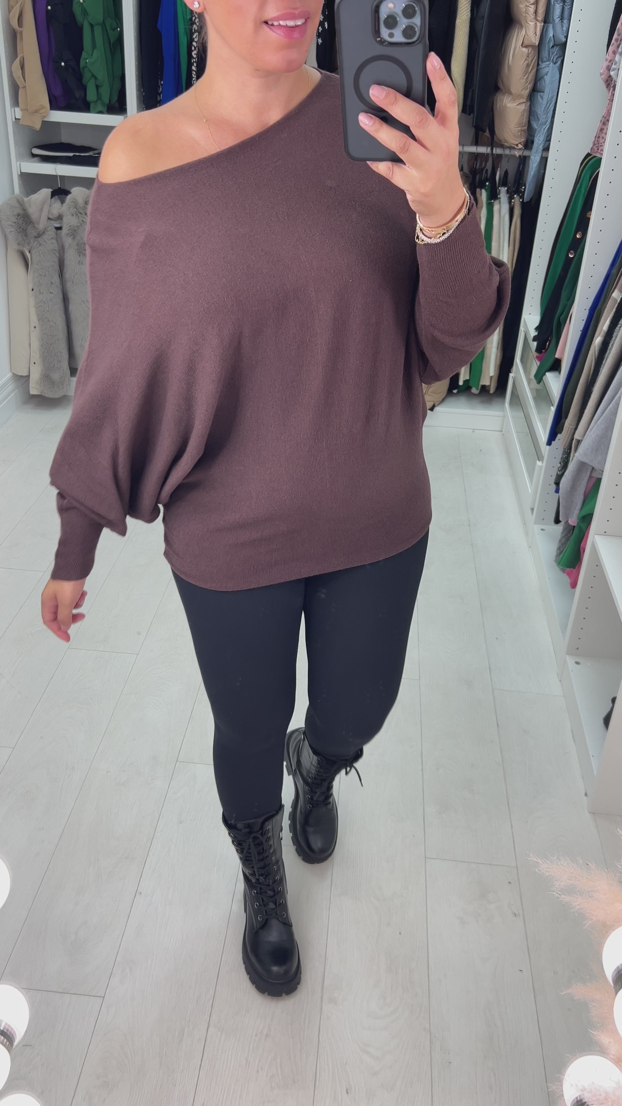 Hunter Plain Oversized Batwing Jumper