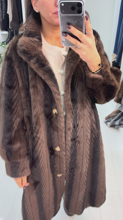 Kallista Button Front Faux Fur Coat