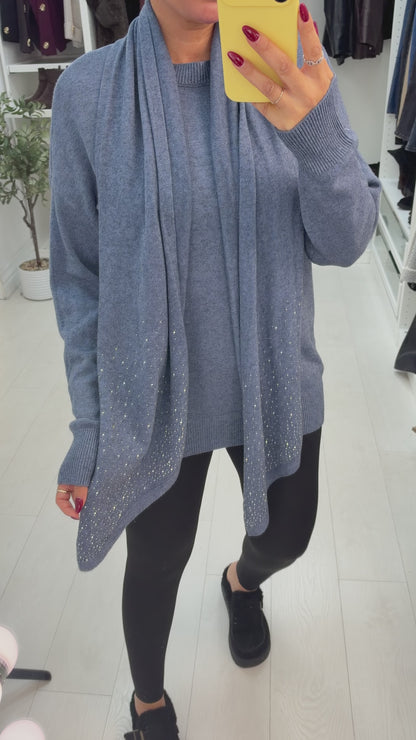 Francis Plain Diamante Embellished Scarf Jumper