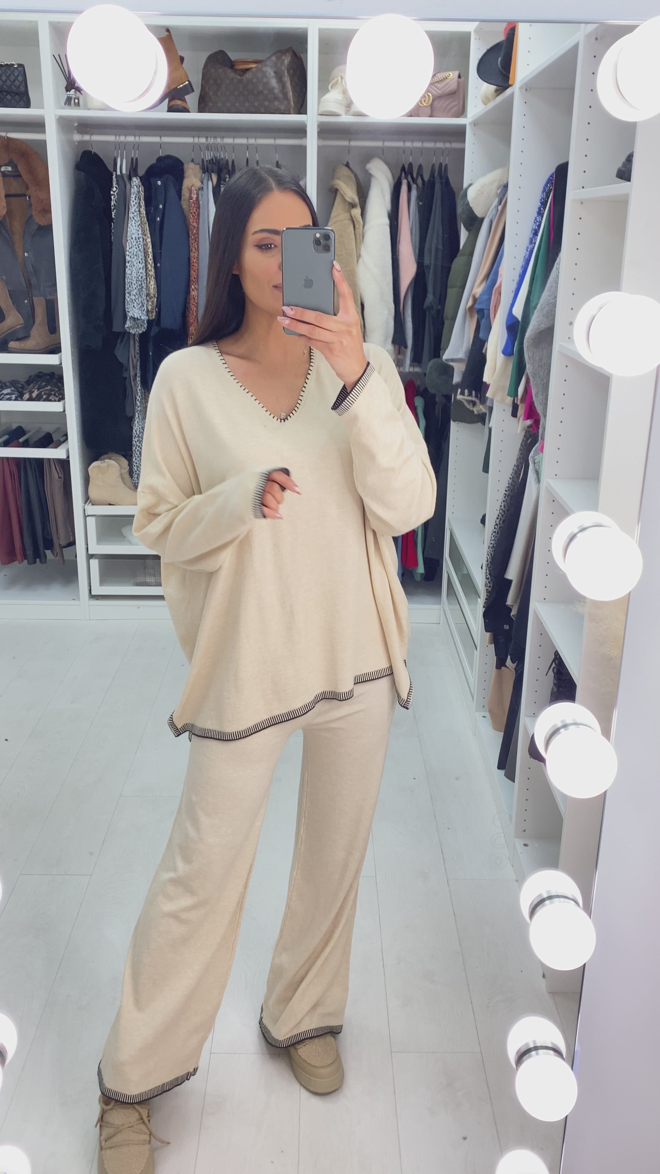 Farah Contrast Stitch Loungeset