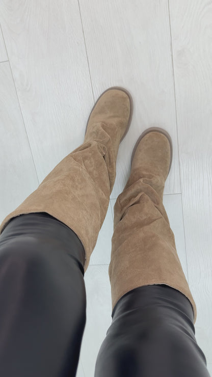 Ricardo Faux Suede Fold Over Boots