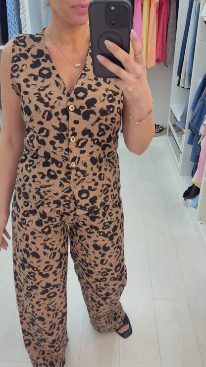 Oslo Leopard Print Sleeveless Co-Ord Set