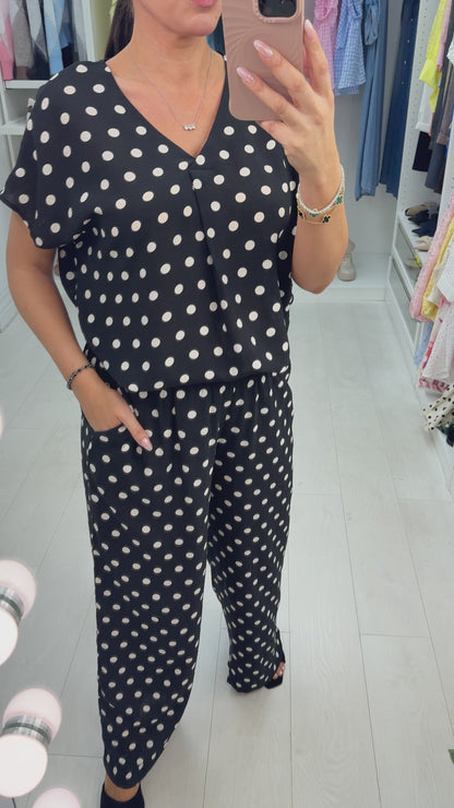 Keira Polka Dot Loose Fit Co-Ord Set