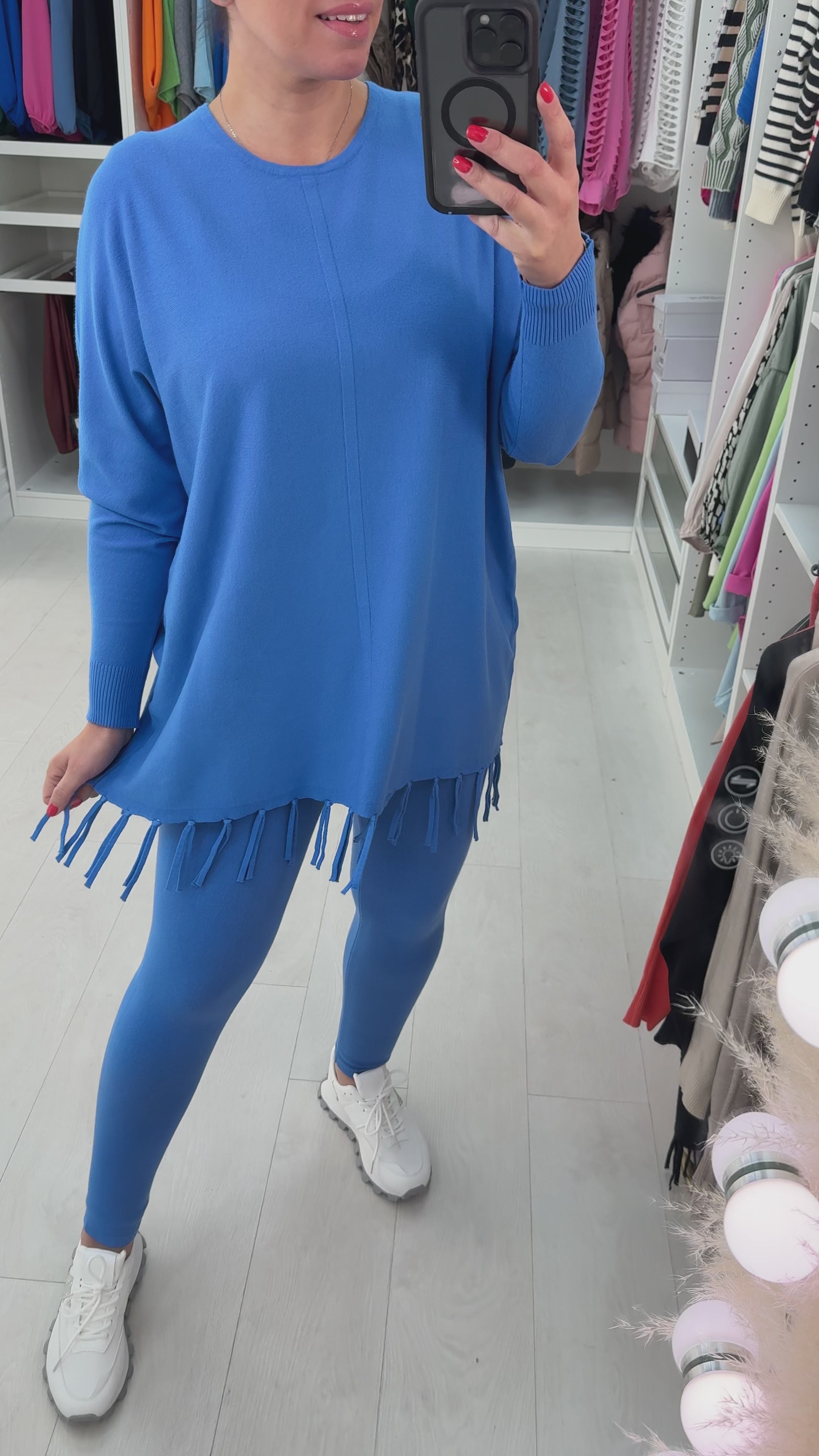 Load video: Saint Longline Tassel Hem Loungewear Set