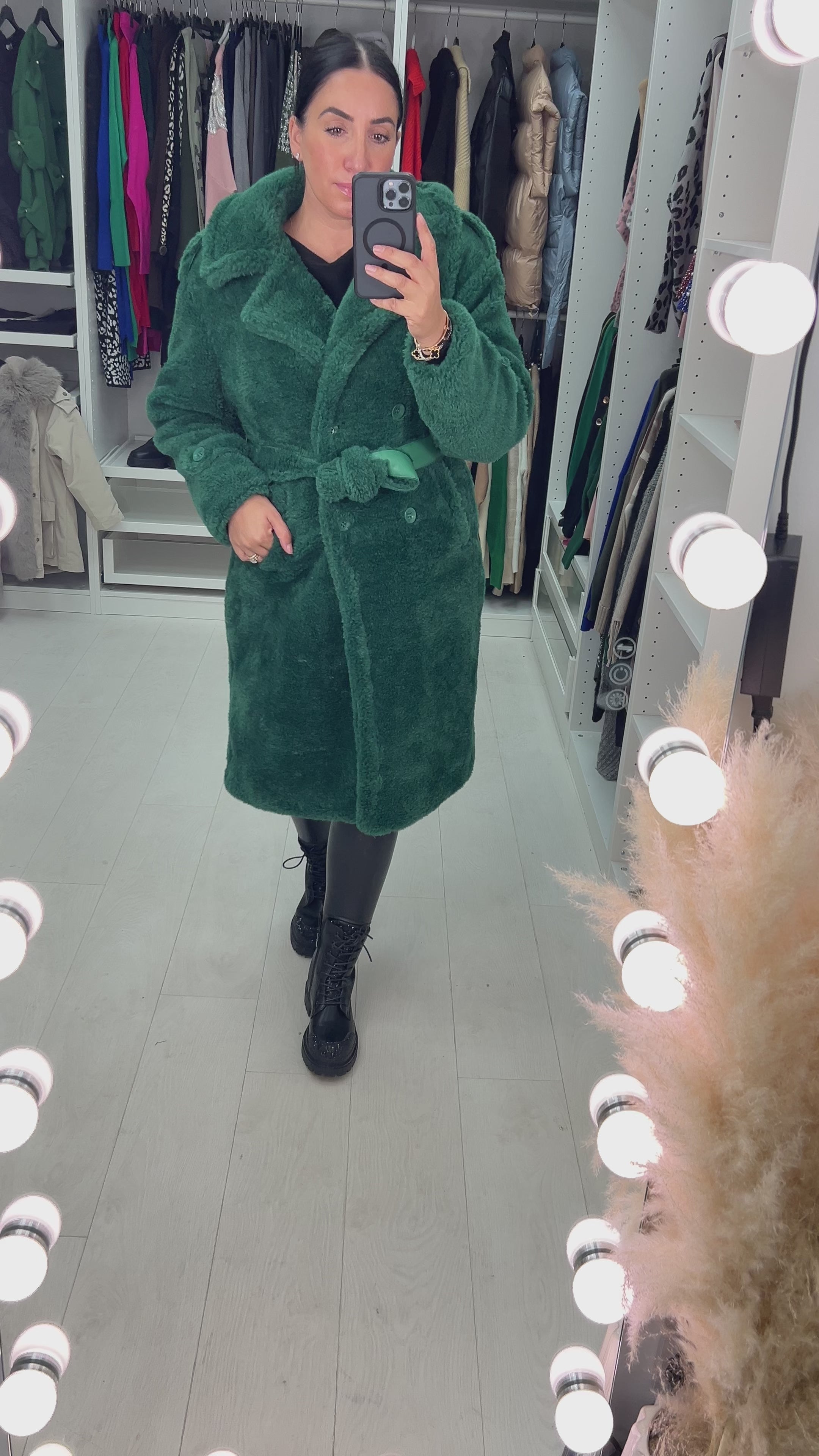 Load video: Weston Teddy Long Coat