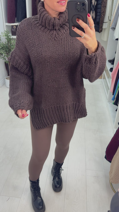 Grayson Chunky Knit Roll Neck Jumper