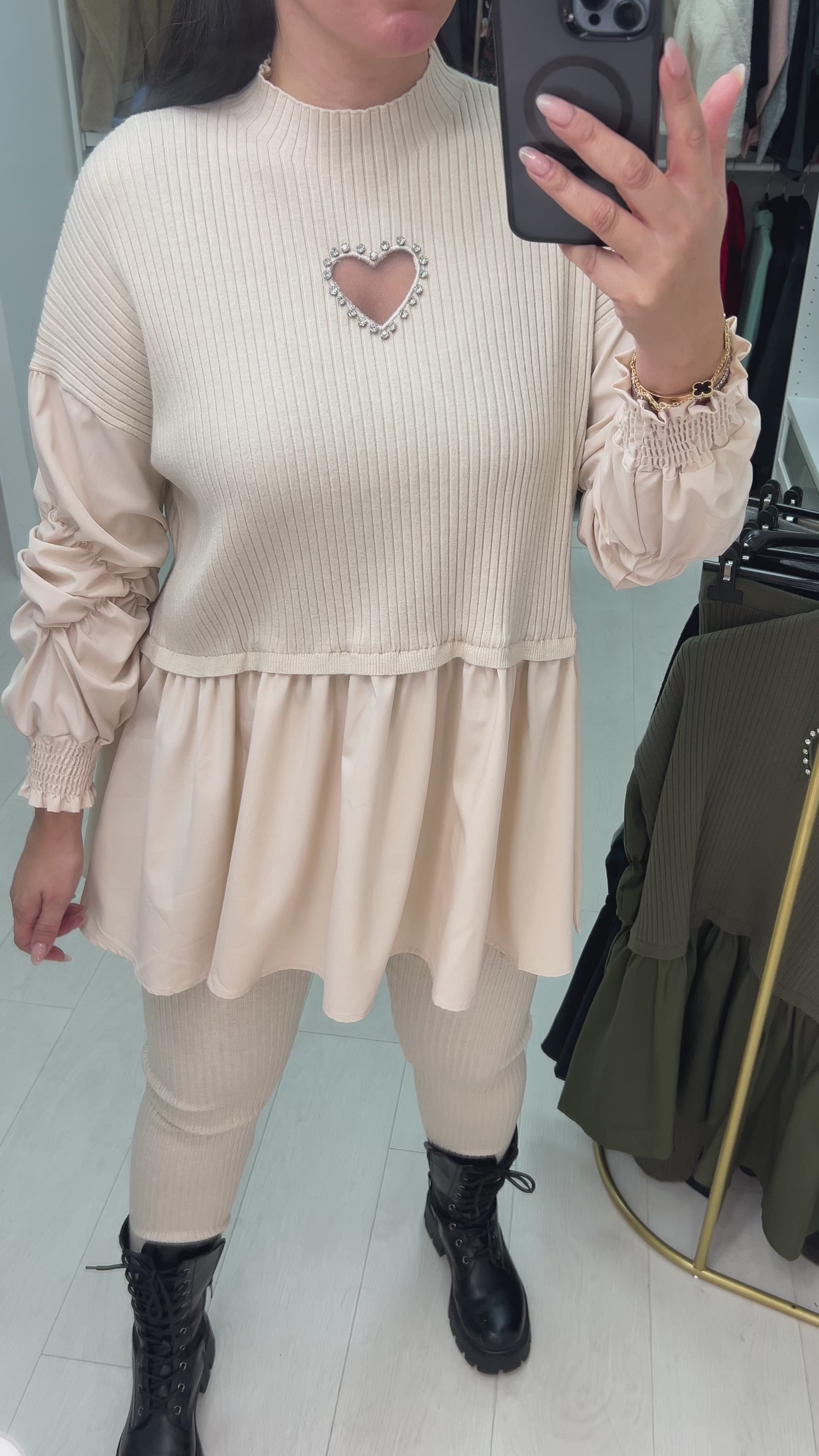 Imani Heart &  Blouse Hem Loungewear Set