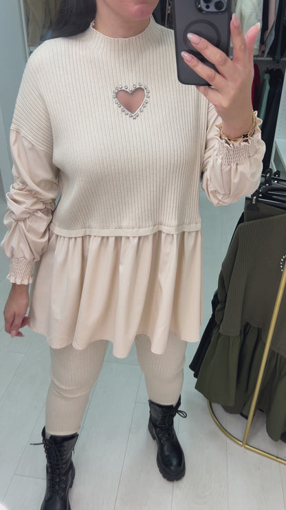 Imani Heart &  Blouse Hem Loungewear Set