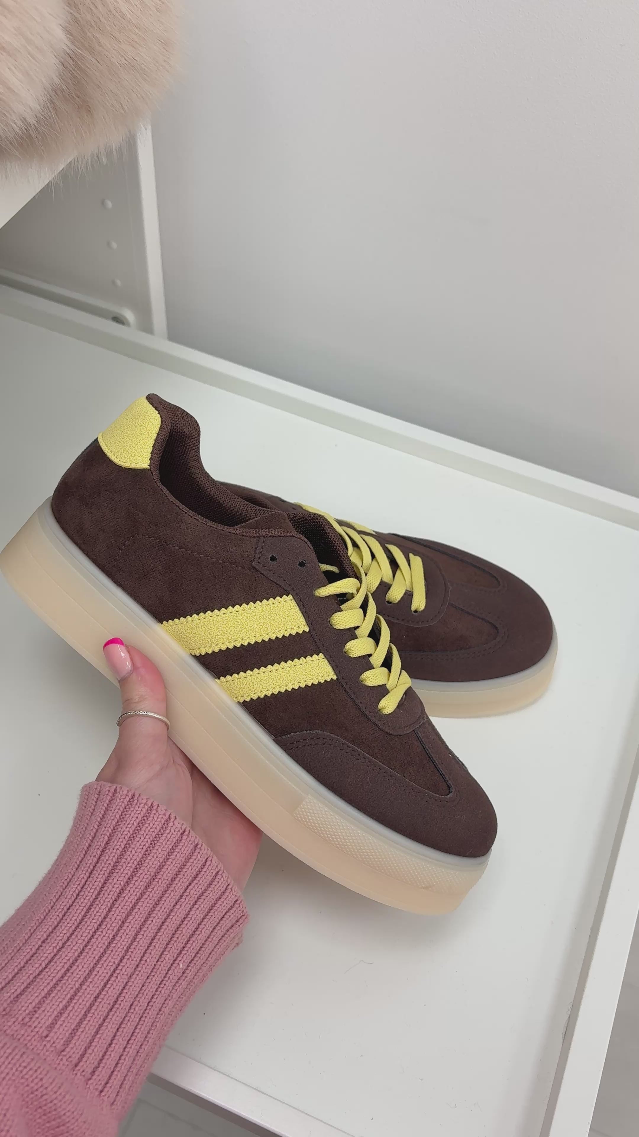 Allie Faux Suede Platform Trainers