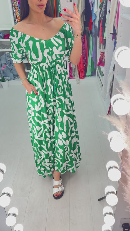 Lucrezia Abstract Print Maxi Dress