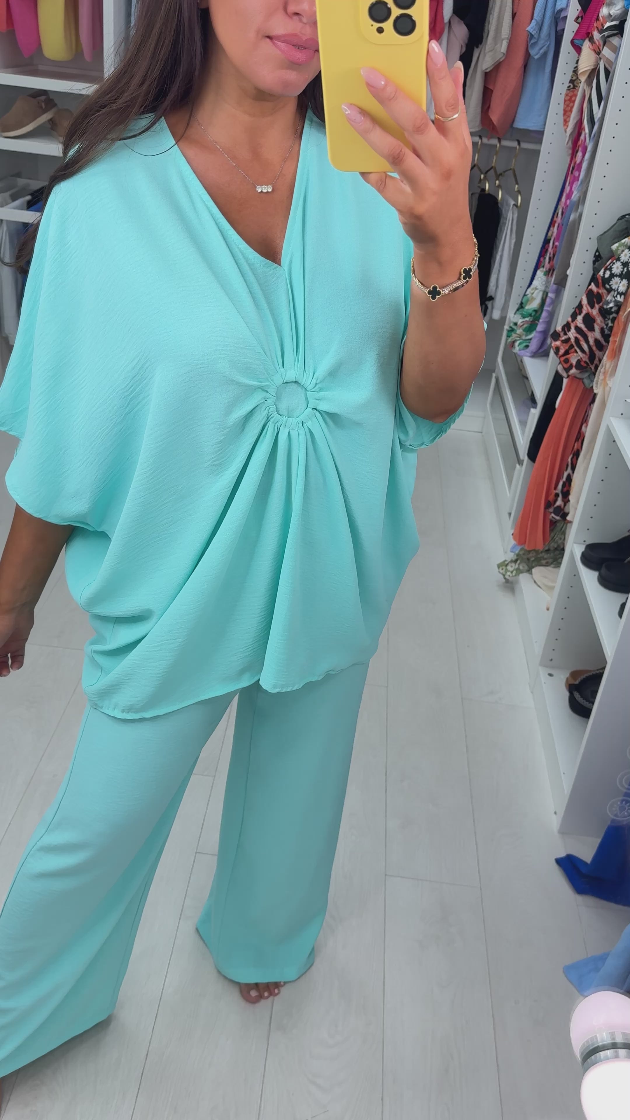 Azalea Circle Ruched Plain Co-ord Set