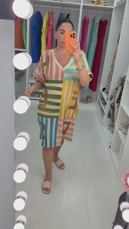 Erika 'Cheers' Slogan Loose Fit Midi Dress