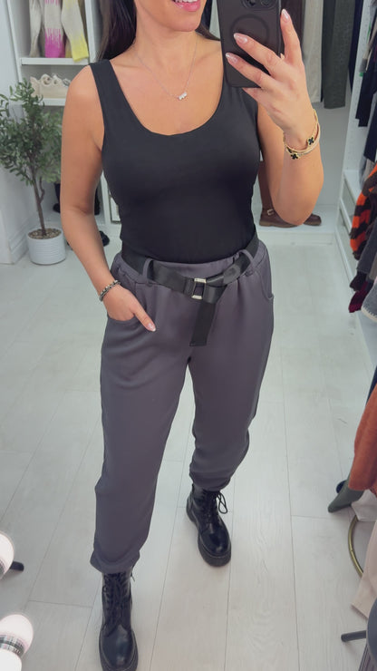 Tracy Elasticated Waist Belted Trousers