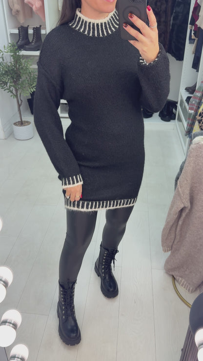 Margot Stitched Hem Detailed Super Soft Jumper Dress