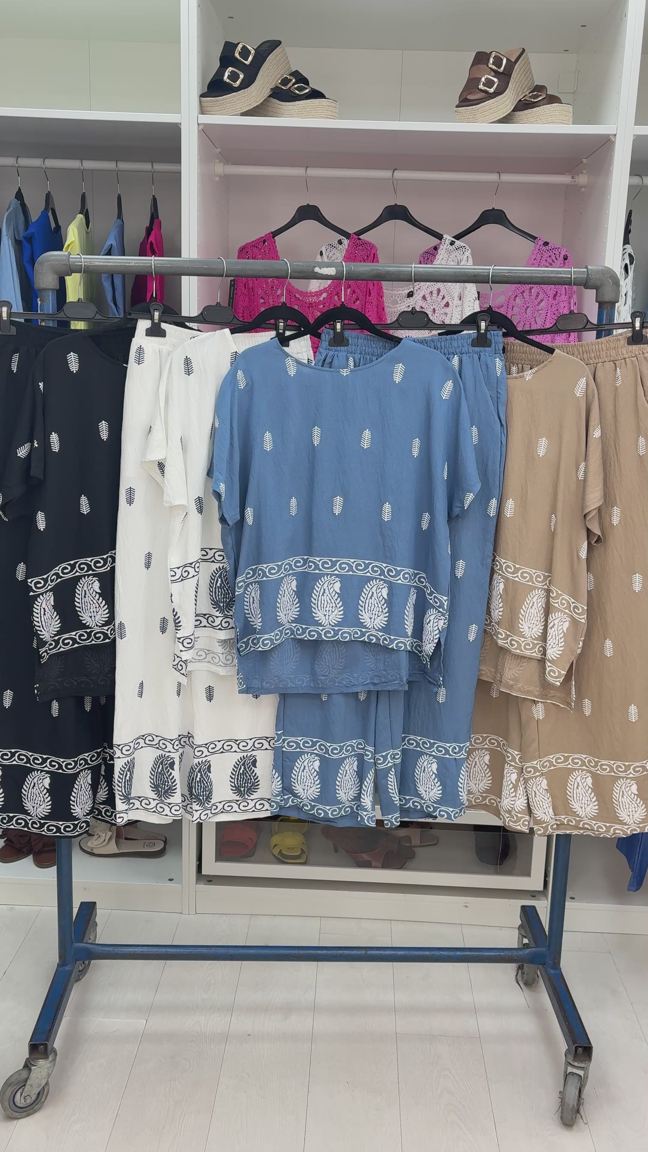 Sammi Embroidered Paisley Hem Loose Fit Co-Ord Set