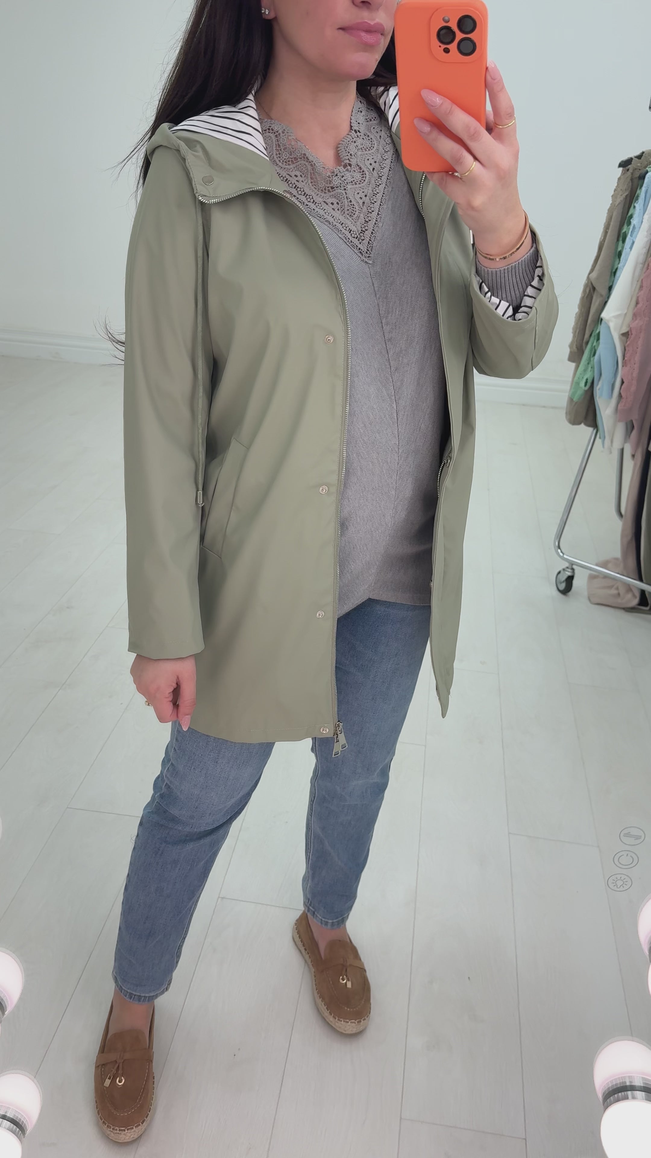 Load video: Bettie Hooded Raincoat